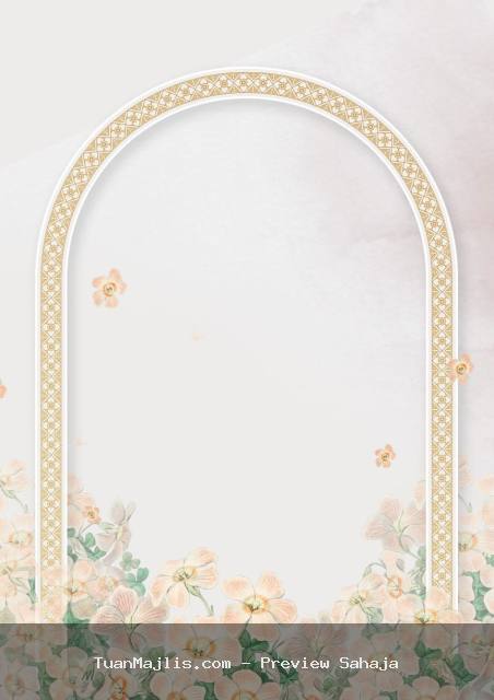 Design kad kahwin digital Arch Emas