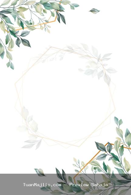 Preview sebenar design Floral 01 untuk kad kahwin digital