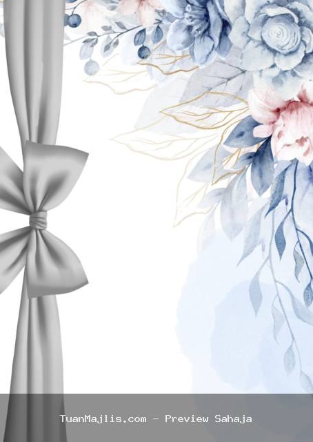 Design kad kahwin digital Reben Biru